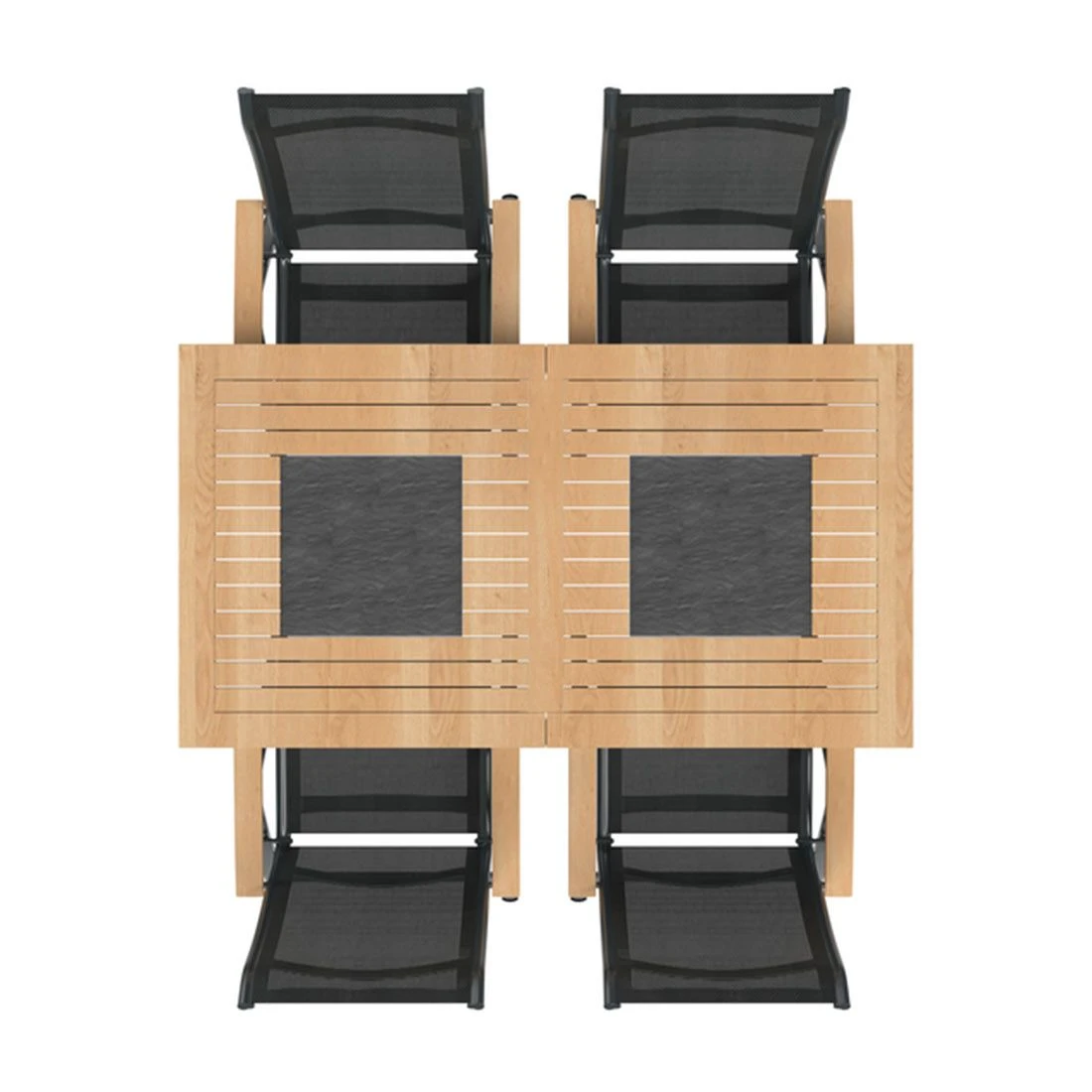 OUTLIV. Alpha Gartenmöbel-Set 5-tlg. Tisch 160x88cm Anthrazit/Schwarz