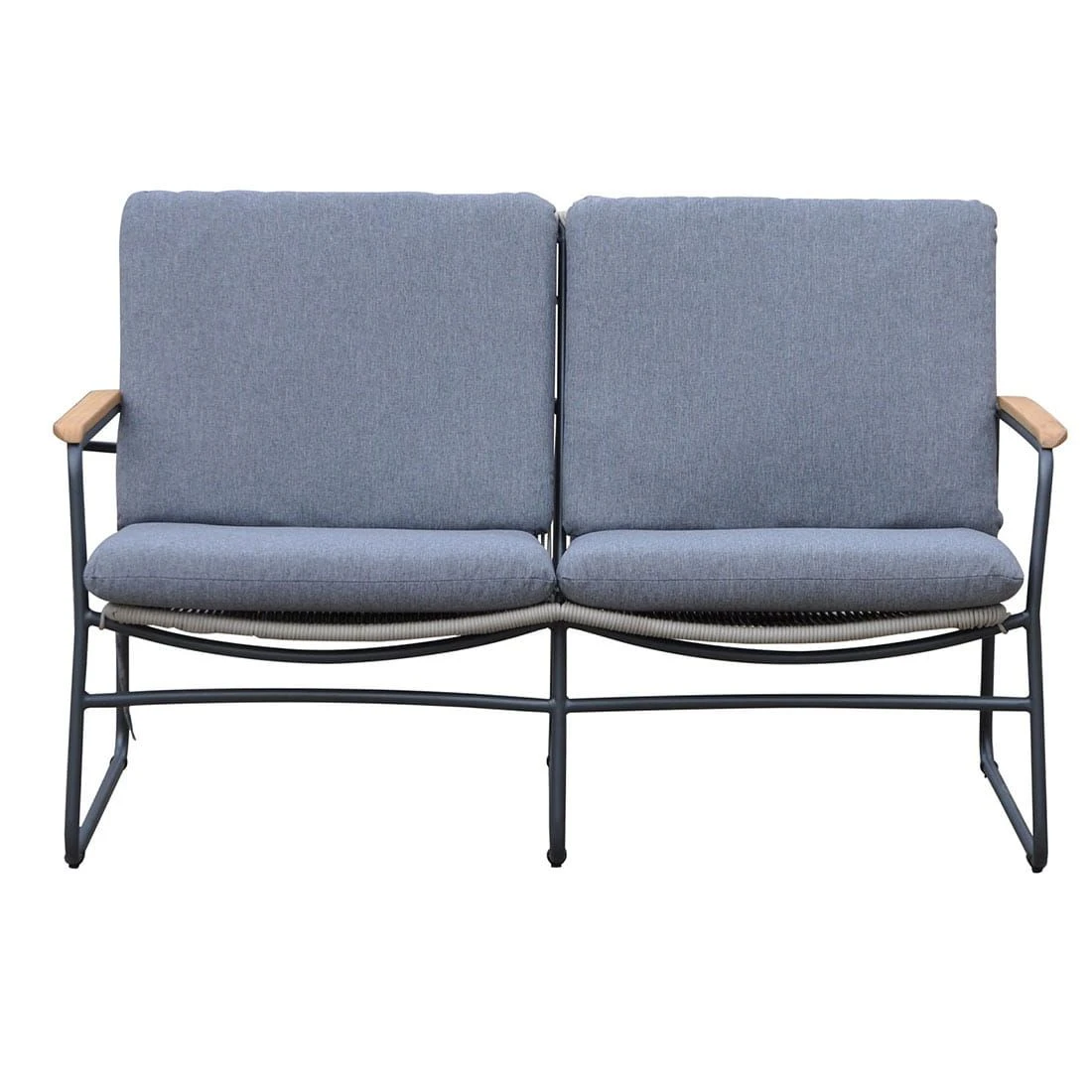 OUTLIV. Maranello Gartensofa Stahl/Rope Schwarz/Grau