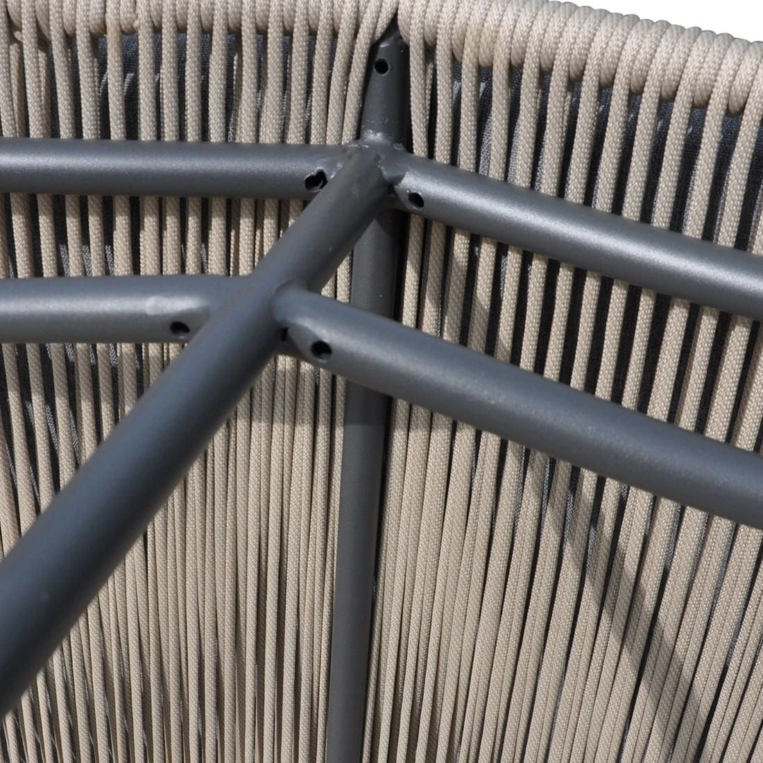 OUTLIV. Maranello Gartensofa Stahl/Rope Schwarz/Grau