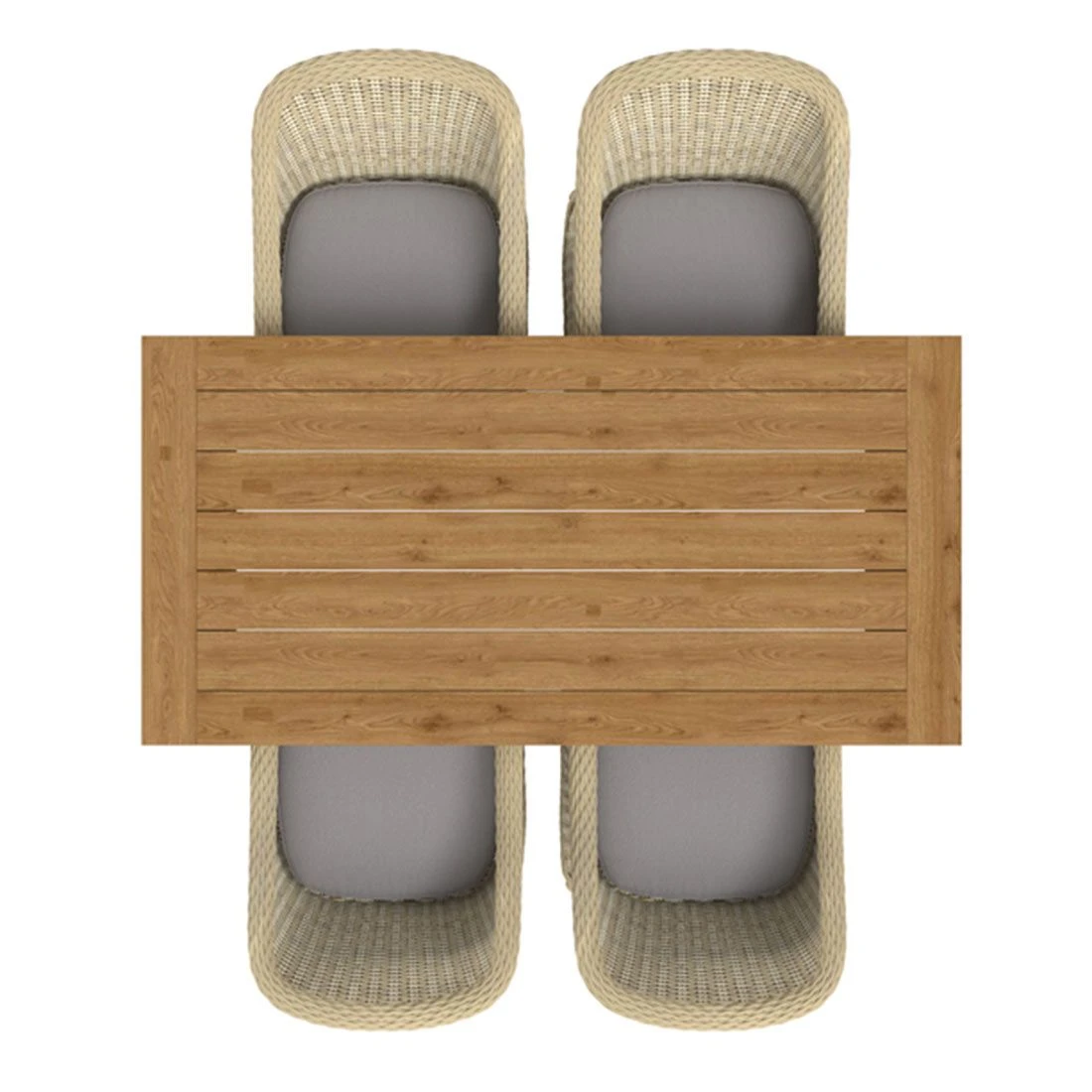 OUTLIV. Coventry Gartenmöbelset 5-teilig Diningsessel mit Oxford Tisch 180x90 cm Mixed White/Stone Grey