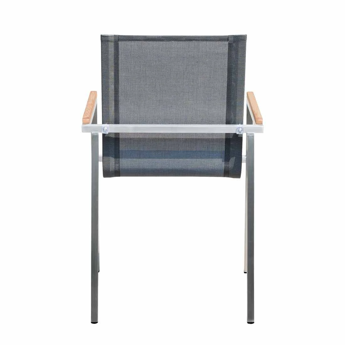 OUTLIV. Rimini Gartenmöbelset 8-tlg. Tisch 200x100cm Edelstahl/Silber-Schwarz