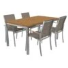 OUTLIV. Oviedo Gartenmöbelset 5-teilig Stapelsessel Mit Rimini Tisch 160x90 Cm Edelstahl/Taupe