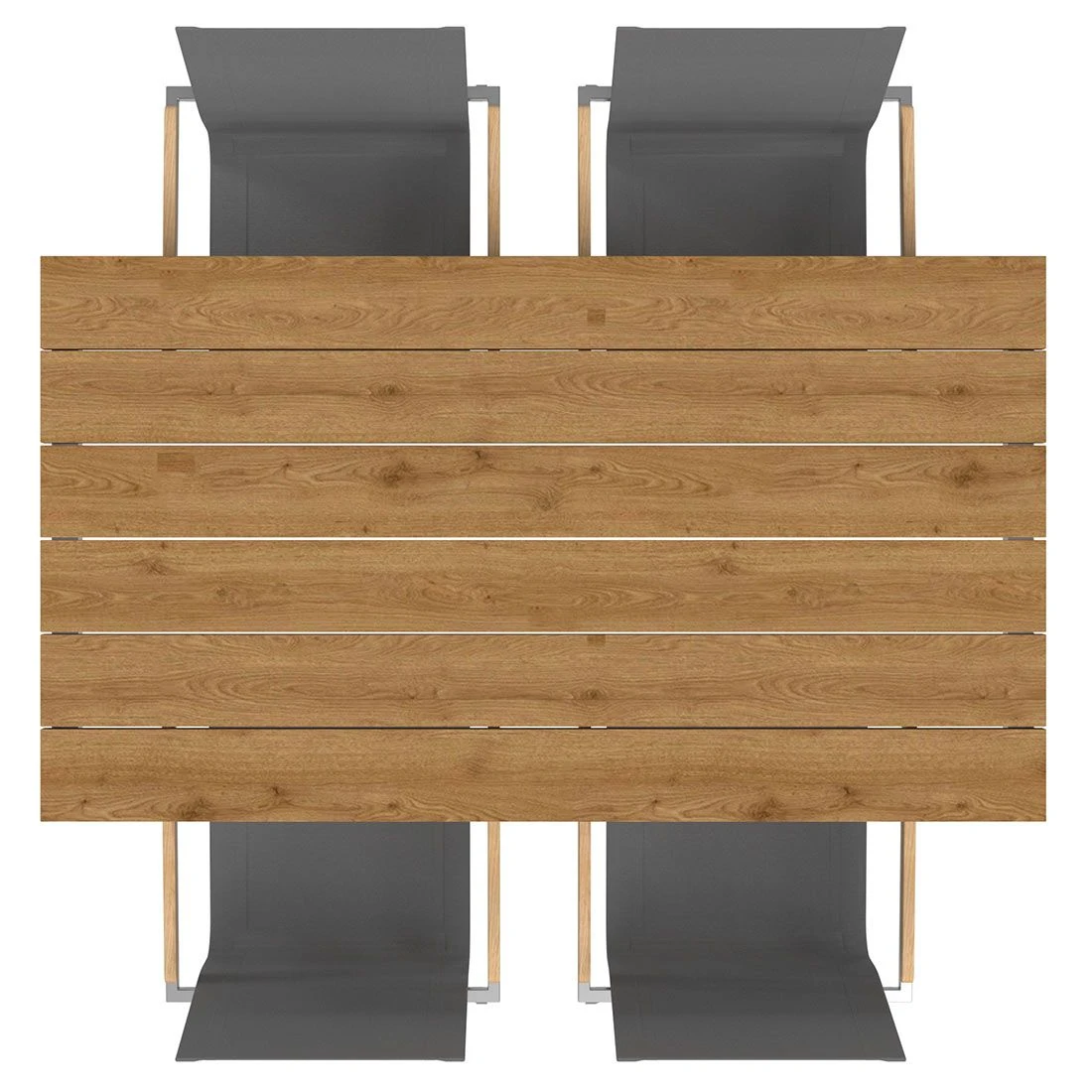 OUTLIV. Rimini Gartenmöbelset 5-tlg. Tisch 160x90cm Edelstahl/Silber-Schwarz