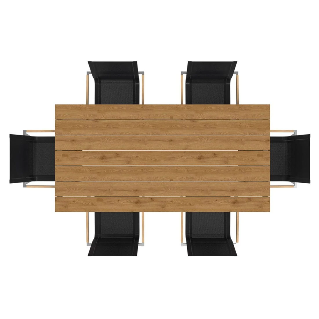 OUTLIV. Rimini Gartenmöbelset 7-tlg. Tisch 200x100 cm Edelstahl/Schwarz