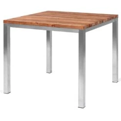 OUTLIV. Rimini Gartentisch 90x90cm Edelstahl/Teak Teak Recycelt