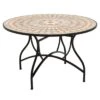 OUTLIV. Mosaik Gartentisch Ø120cm Eisen/Mosaik Schwarz/Mosaik