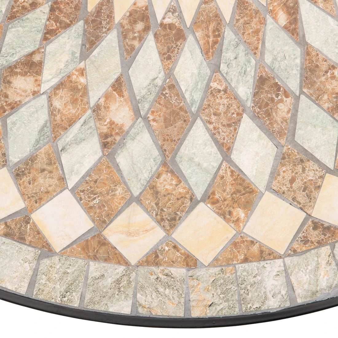 OUTLIV. Mosaik Gartentisch Ø120cm Eisen/Mosaik Schwarz/Mosaik