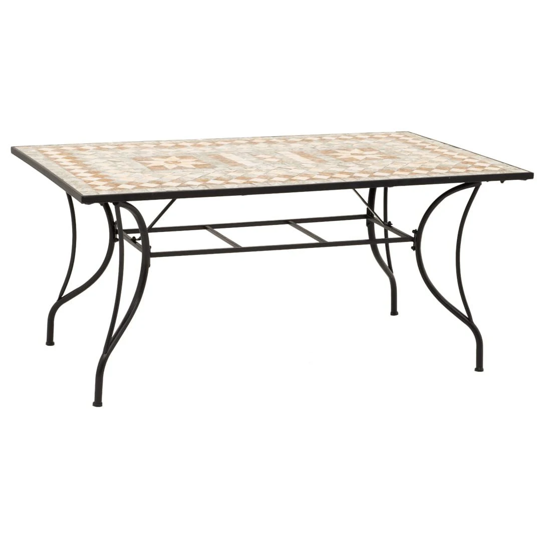 OUTLIV. Mosaik Gartentisch 160x90cm Eisen/Mosaik Schwarz/Mosaik