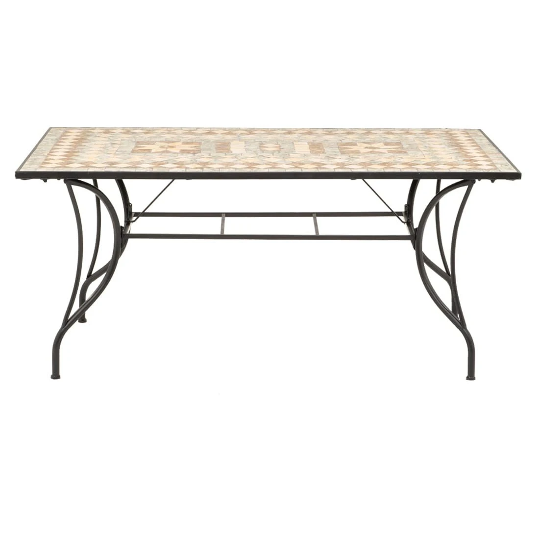 OUTLIV. Mosaik Gartentisch 160x90cm Eisen/Mosaik Schwarz/Mosaik