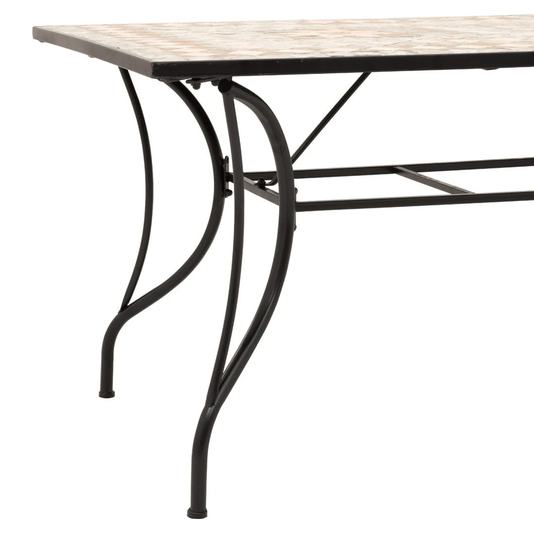 OUTLIV. Mosaik Gartentisch 160x90cm Eisen/Mosaik Schwarz/Mosaik