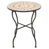 OUTLIV. Mosaik Gartentisch Ø60cm Eisen/Mosaik Schwarz/Mosaik