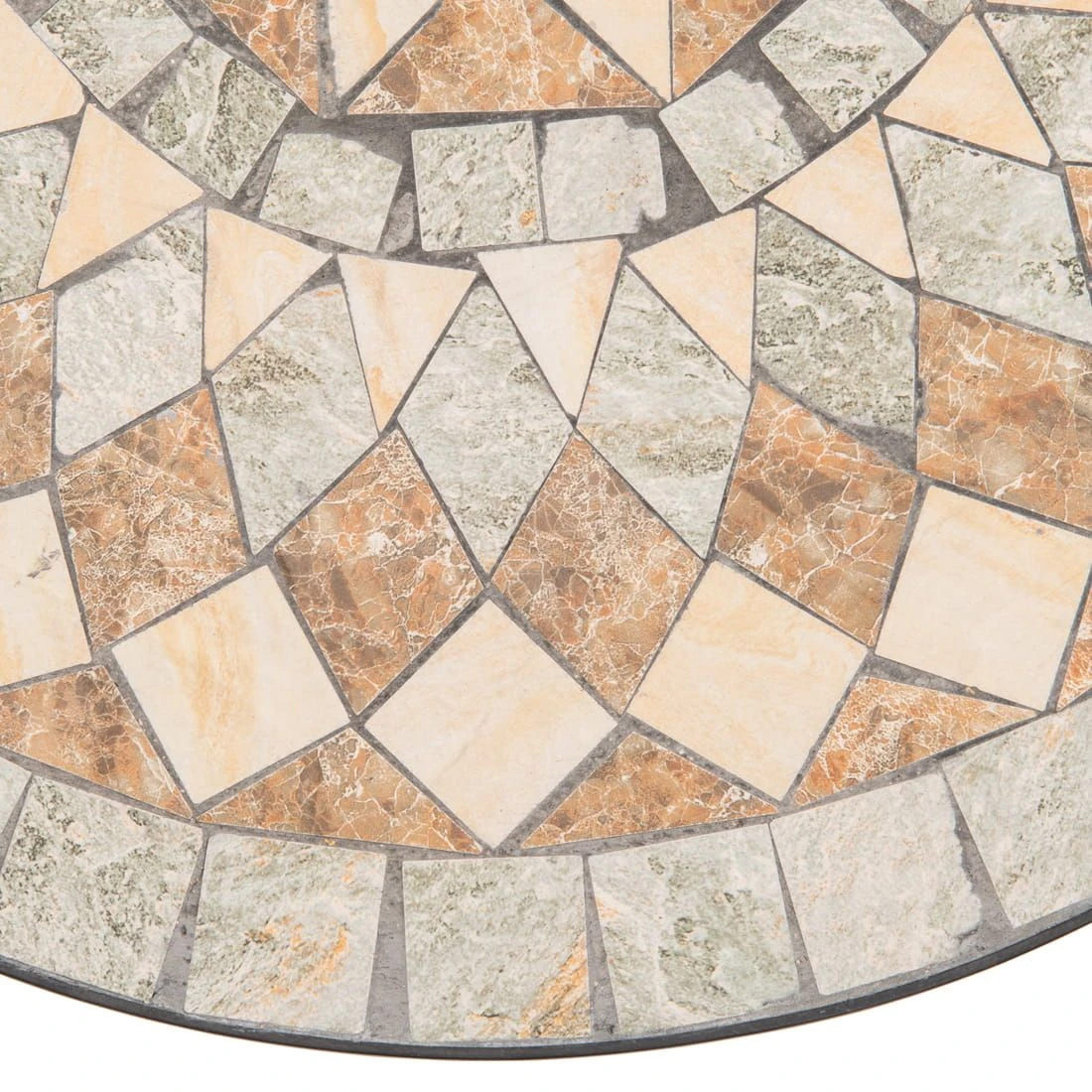 OUTLIV. Mosaik Gartentisch Ø60cm Eisen/Mosaik Schwarz/Mosaik