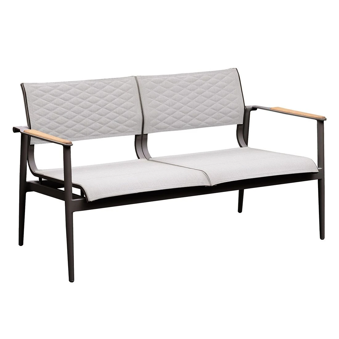OUTLIV. California Gartensofa Aluminium/Textilene Anthrazit/Hellgrau