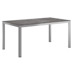 OUTLIV. Gartentisch 160x90cm Edelstahl/Glas-Keramikoptik Edelstahl/Dark Grey