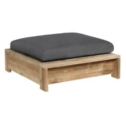 OUTLIV. Castello Loungehocker Teak/Sunproof Natur/Dunkelgrau