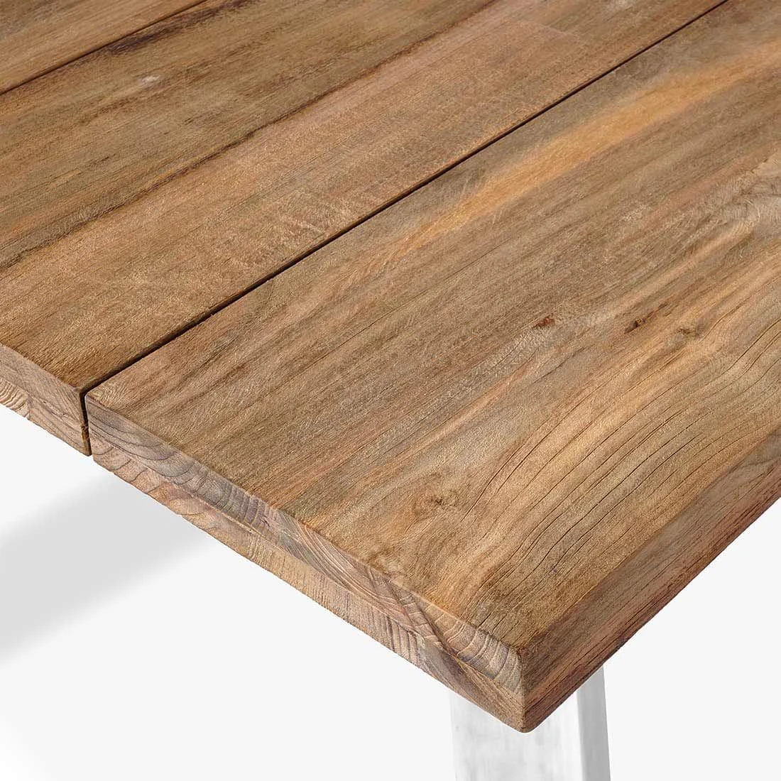 OUTLIV. Gartentisch 200x100 cm Edelstahl/Teak Recycelt