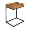 OUTLIV. Tray Beistelltisch 46x30cm Stahl/Teak Recycelt Schwarz/Teak