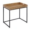 OUTLIV. Tray Beistelltisch Stahl/Teak Recycelt Schwarz/Teak