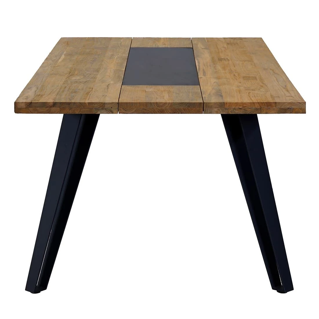 OUTLIV. Alita Gartentisch 200x100cm Stahl/Teak Recycelt Schwarz/Teak