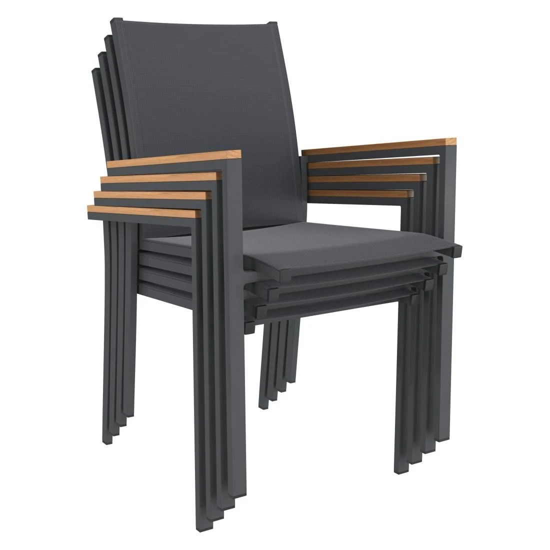 OUTLIV. Kobe Gartenmöbelset 5-tlg. mit Tisch 160x90 cm Anthrazit