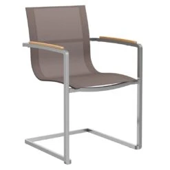 OUTLIV. Rimini Freischwinger Edelstahl/Textilene Taupe