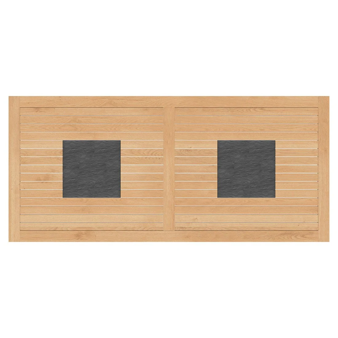 OUTLIV. Davos Tisch 220x100cm Aluminium/Teak mit Keramikeinleger Anthrazit