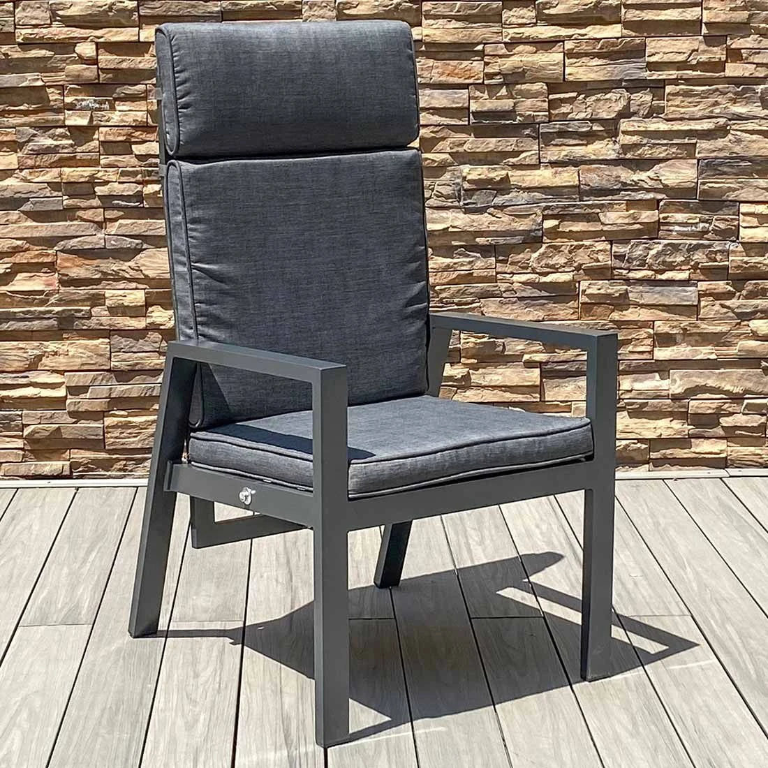 OUTLIV. Barcelona Gartenmöbelset 5-tlg. Tisch 160x90cm Anthrazit/Grau