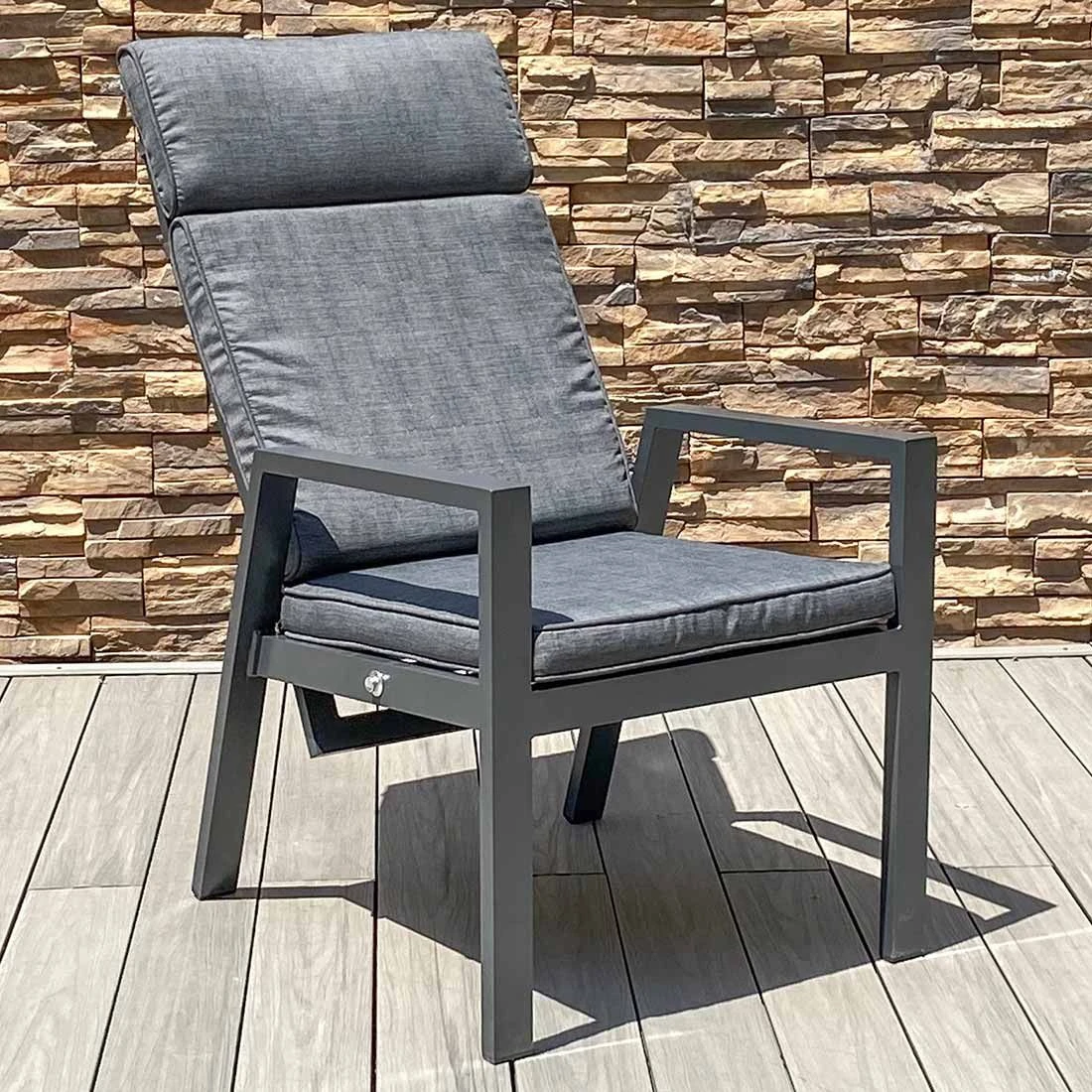 OUTLIV. Barcelona Gartenmöbelset 5-tlg. Tisch 160x90cm Anthrazit/Grau