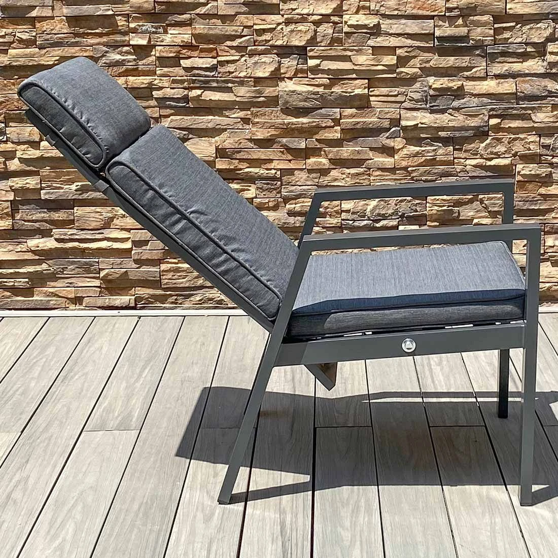 OUTLIV. Barcelona Gartenmöbelset 5-tlg. Tisch 160x90cm Anthrazit/Grau