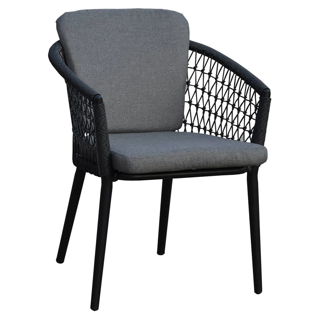 OUTLIV. Bormio Gartenmöbelset 5-tlg. Tisch 190x90cm Schwarz