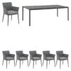OUTLIV. Leon Gartenmöbelset 7-tlg.Tisch 220x100 Cm Anthrazit/Anthrazit-Blau-Meliert