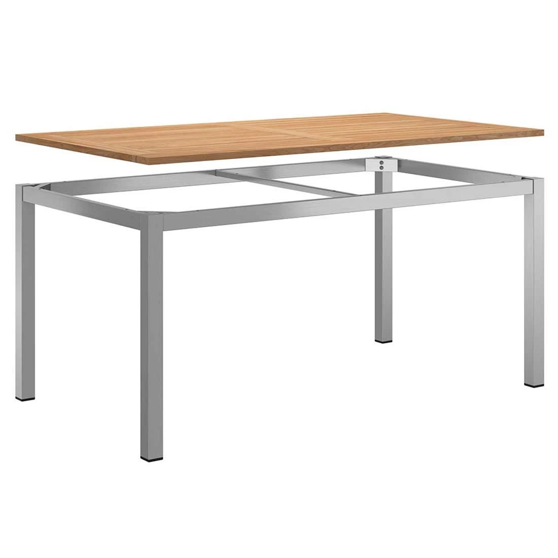 OUTLIV. Tokyo Gartenmöbelset 5-tlg. Tisch 160x90cm Silber/Grau