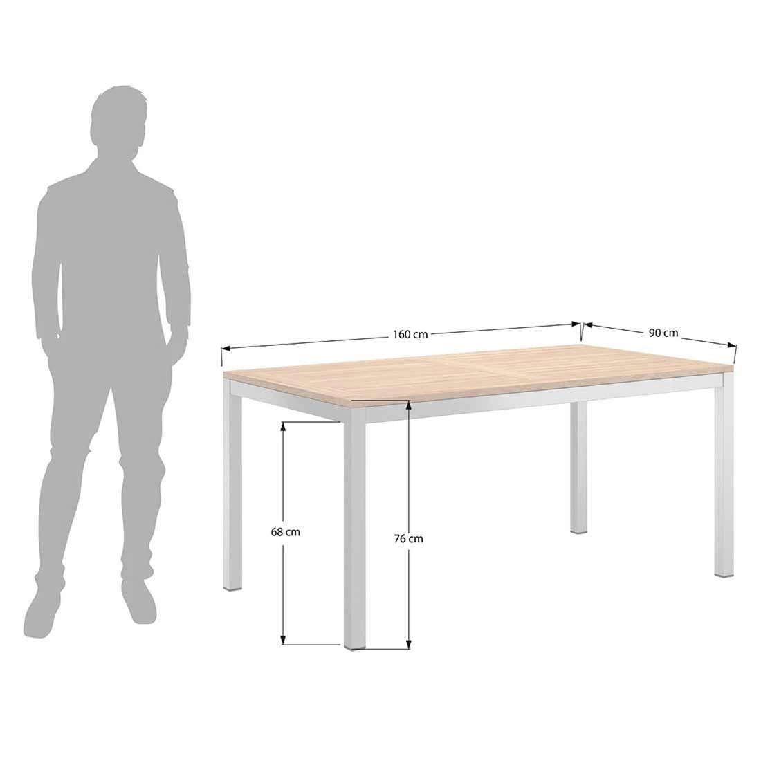 OUTLIV. Tokyo Gartenmöbelset 5-tlg. Tisch 160x90cm Silber/Grau