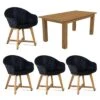 OUTLIV. Clovelly Gartenmöbelset 5-tlg. Tisch 180x90cm Natur/Schwarz
