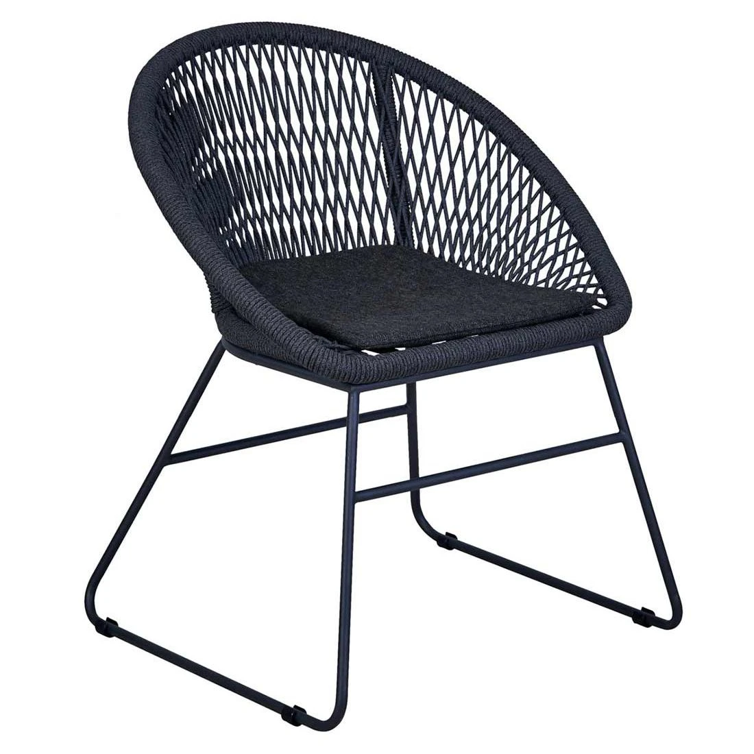 OUTLIV. Edson Gartenmöbelset 5-tlg. Tisch Ø130cm inkl. Kissen Charcoal