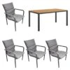 OUTLIV. Fontana Gartenmöbelset 5-tlg. Tisch 160x90cm Anthrazit/Grau