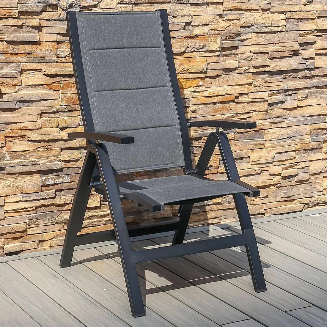 OUTLIV. London Gartenmöbelset 5-tlg. Tisch 160x90cm Anthrazit/Sooty