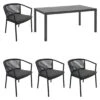 OUTLIV. Mata Gartenmöbelset 5-tlg. Tisch 160x90cm Anthrazit