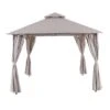 OUTLIV. Gazebo Gartenpavillon 300x300cm Stahl/Polyester Schwarz/Grau
