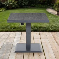 OUTLIV. Allround Gartentisch 85x85x53/74cm Aluminium/Glaskeramik Anthrazit