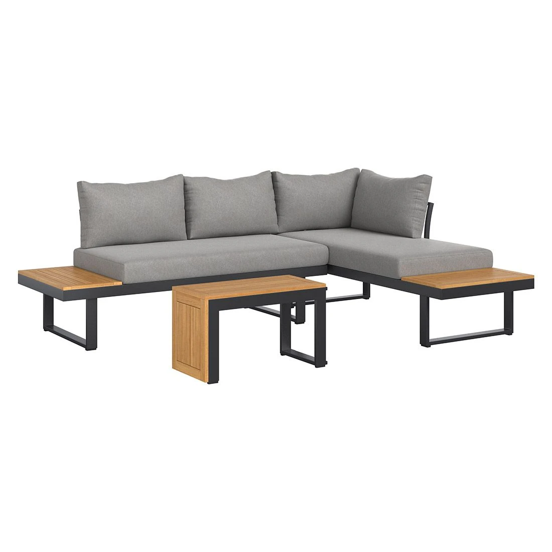 OUTLIV. Alpha Ecklounge 3-tlg. Aluminium/Kunstfaser Anthrazit/Dunkelgrau