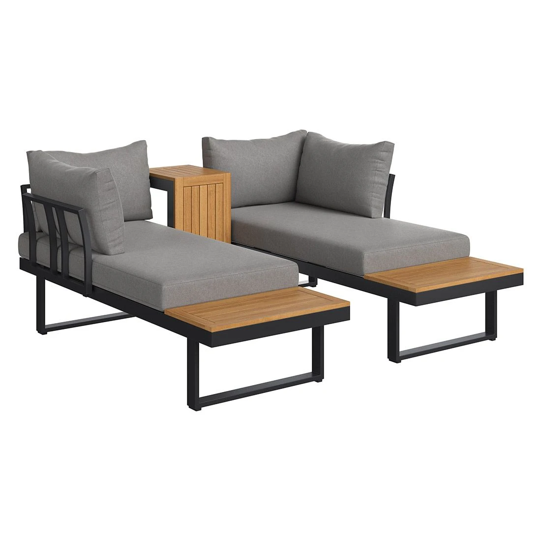 OUTLIV. Alpha Ecklounge 3-tlg. Aluminium/Kunstfaser Anthrazit/Dunkelgrau