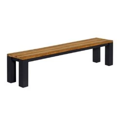 OUTLIV. Atlanta Gartenbank 190cm Aluminium/Teak Recycelt Schwarz/Teak