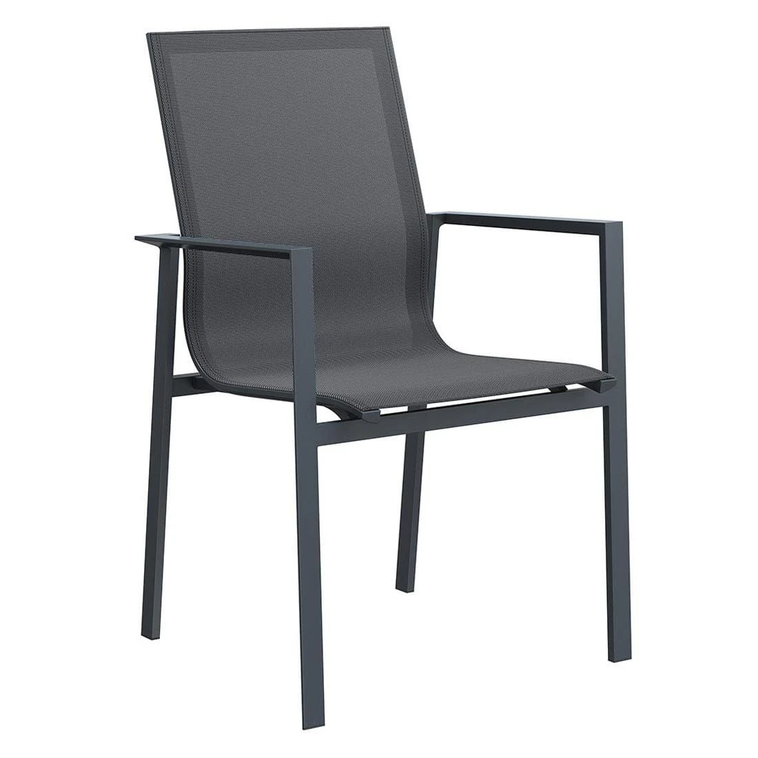 OUTLIV. Atlanta Gartenmöbelset 7-tlg. mit Tisch 220x100cm Anthrazit/Schwarz