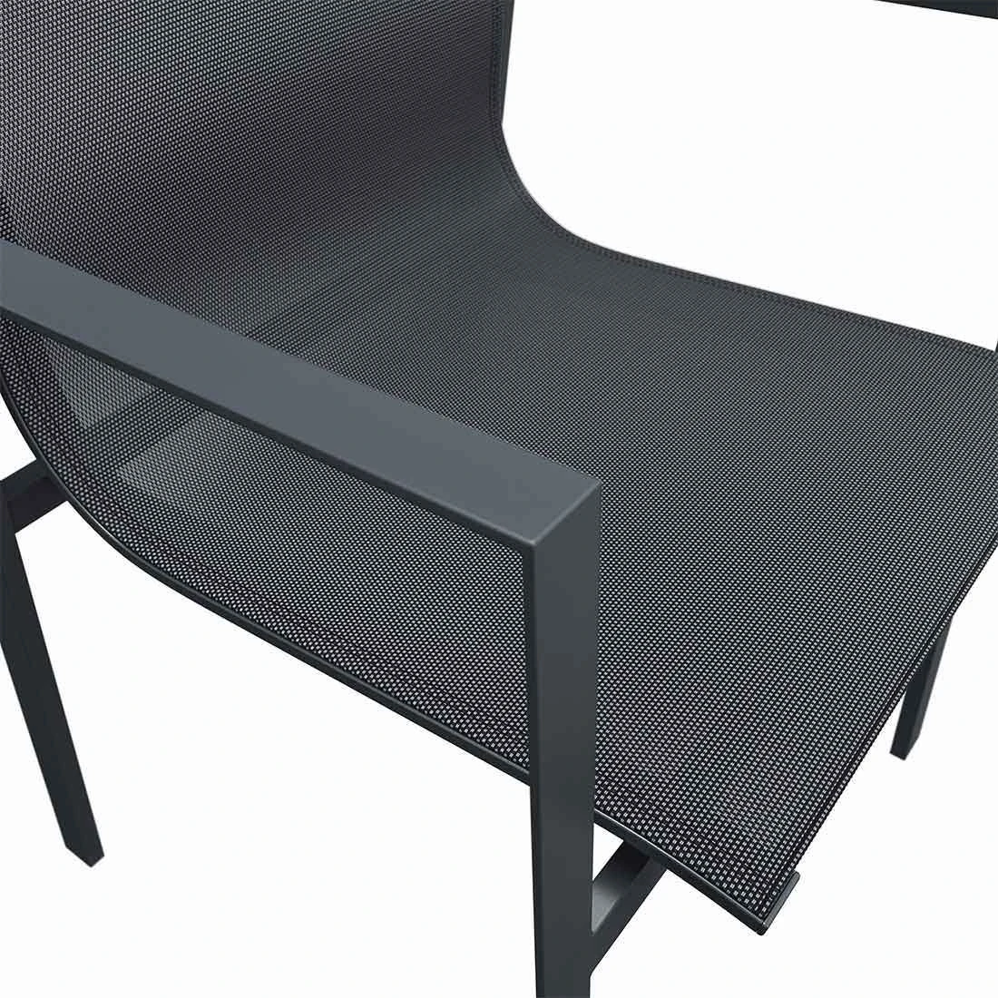 OUTLIV. Atlanta Gartenmöbelset 7-tlg. mit Tisch 220x100cm Anthrazit/Schwarz