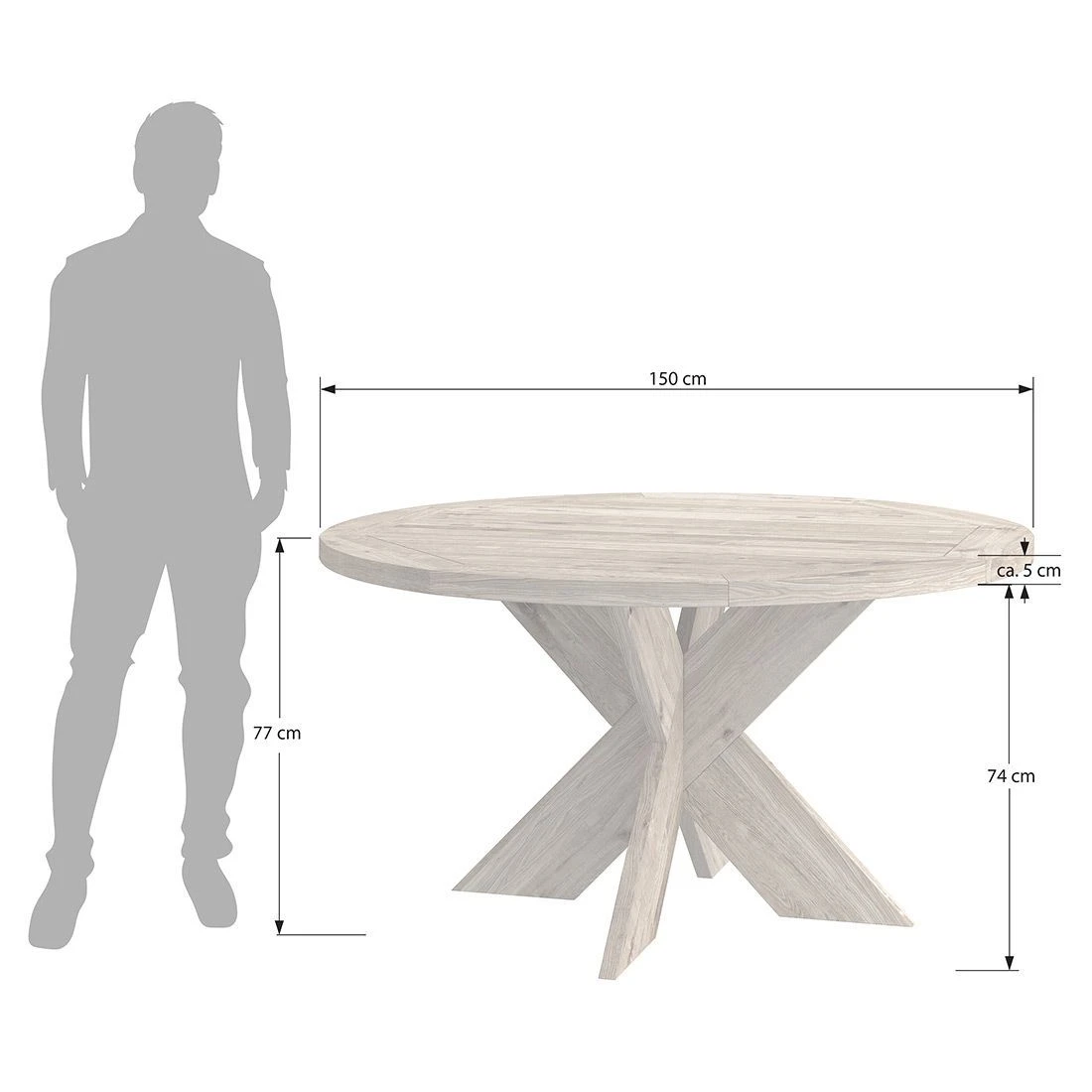 OUTLIV. Atlanta Gartentisch Ø150cm Teak Recycelt Teak Recycelt