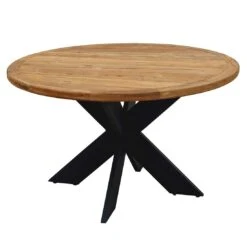 OUTLIV. Atlanta Gartentisch Ø150cm Aluminium/Teak Anthrazit/Teak Recycelt