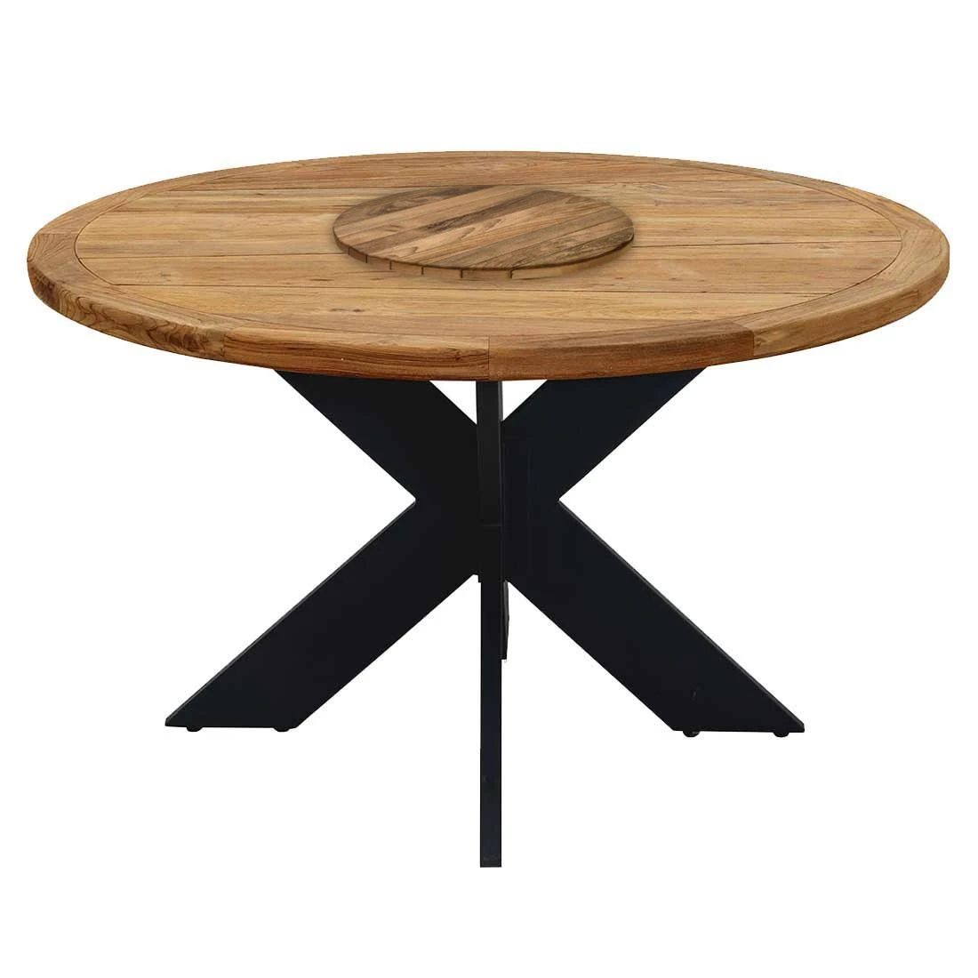 OUTLIV. Atlanta Gartentisch Ø150cm inkl. Drehteller Anthrazit/Teak Recycelt