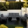 OUTLIV. Atlanta Loungeset 4-tlg. Aluminium/Polyester Anthrazit/Grau
