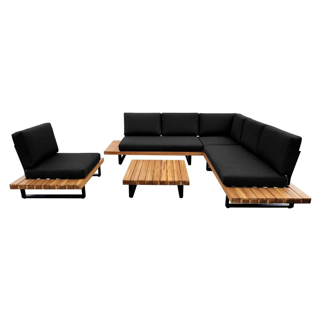 OUTLIV. Bahamas Ecklounge 4-tlg. Aluminium/Polyester Schwarz